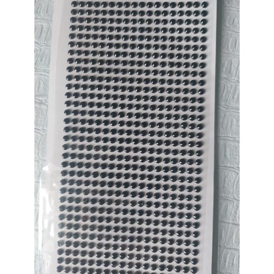 Стразы самоклеющиеся 4 мм на блистере (846 шт) черные, цена за упаковку